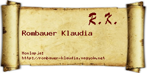 Rombauer Klaudia névjegykártya